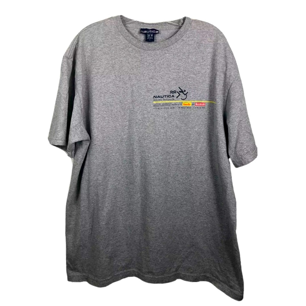 Vtg 2000 NAUTICA Malibu Triathlon Graphic T-Shirt
